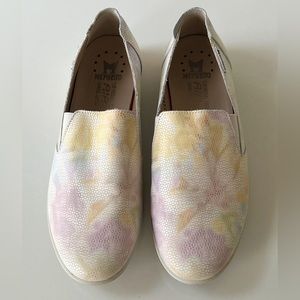 MEPHISTO Korie Air Jet Multicolored Leather Pastel Floral Print Slip-on Shoes